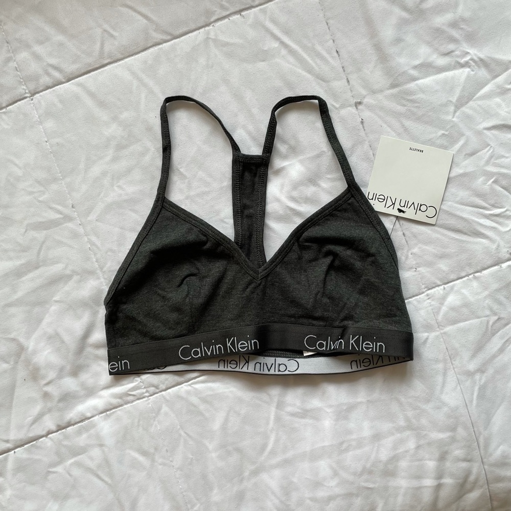 Gray Calvin Klein Unlined Sports Bra